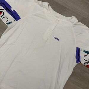 Vintage 90s Adidas Stefan Edberg Tennis Shirt Mens M Abstract Graphic ATP Polo